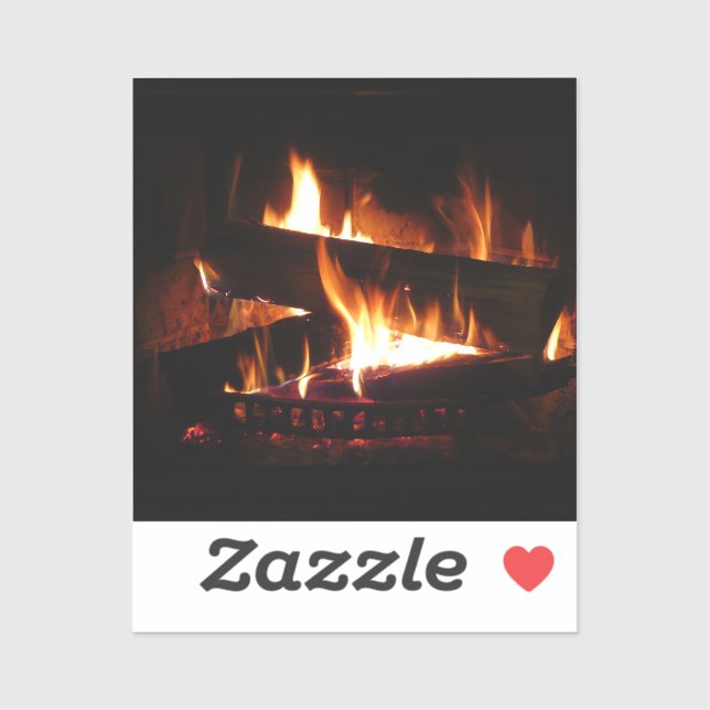 Fireplace Warm Winter Scene Photography Sticker (Sheet)
