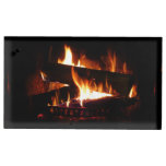 Fireplace Warm Winter Scene Photography Table Card Holder