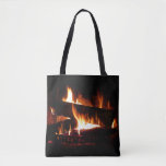 Fireplace Warm Winter Scene Photography Tote Bag