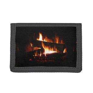Fireplace Warm Winter Scene Photography Trifold Wallet