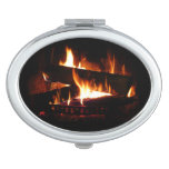 Fireplace Warm Winter Scene Photography Vanity Mirror