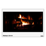 Fireplace Warm Winter Scene Photography Wall Sticker