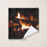 Fireplace Warm Winter Scene Photography Wash Cloth