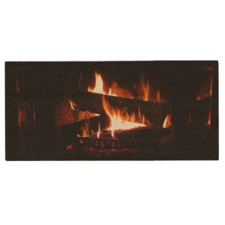 Fireplace Warm Winter Scene Photography Wood Flash Drive