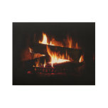 Fireplace Warm Winter Scene Photography Wood Poster