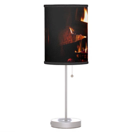 Fireplace Warm Winter Table Lamp (Left)