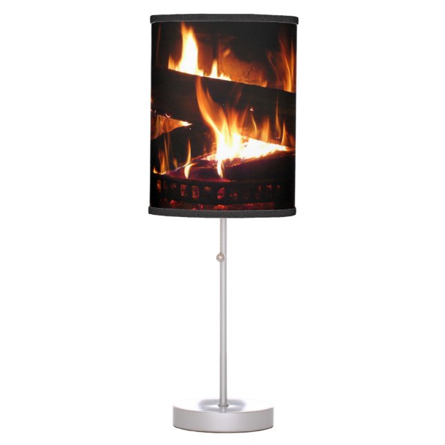 Fireplace Warm Winter Table Lamp (Front)