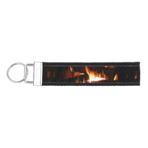 Fireplace Warm Winter Wrist Keychain