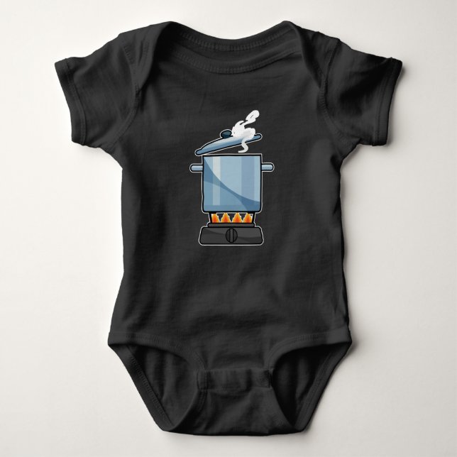 Fireplace with Saucepan & Lid Baby Bodysuit (Front)