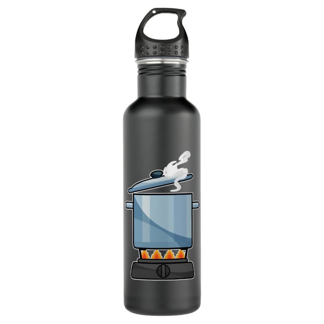 Fireplace with Saucepan & Lid Stainless Steel Water Bottle (Front)