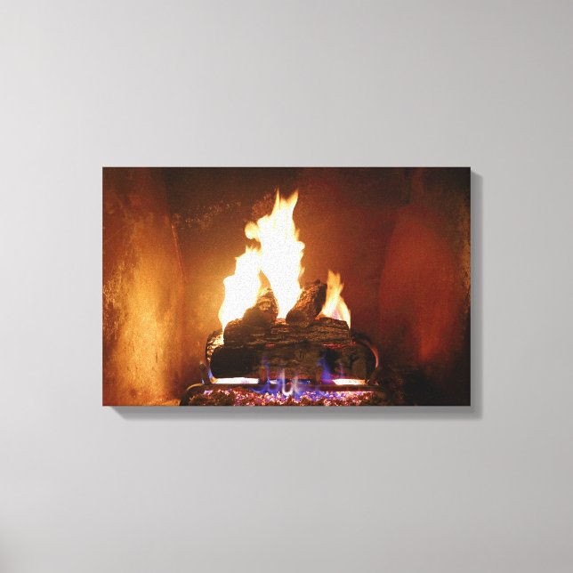 Fireplace Wrapped Canvas Print (Front)
