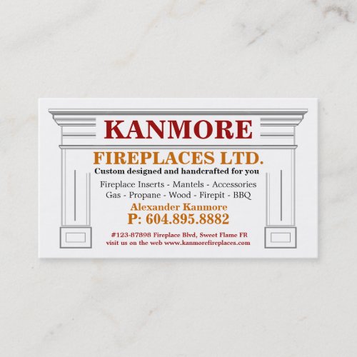 Fireplaces and Mantels Supply Company Business Card