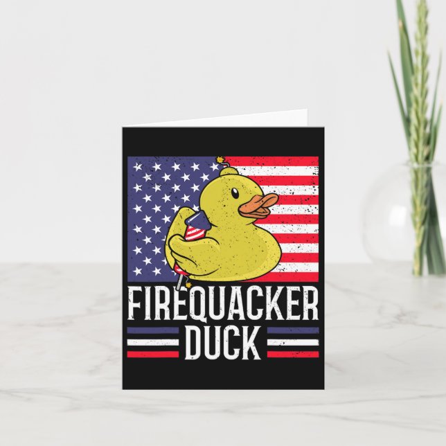 Firequacker Duck 4th Of July Firecracker Independe Card (Front)