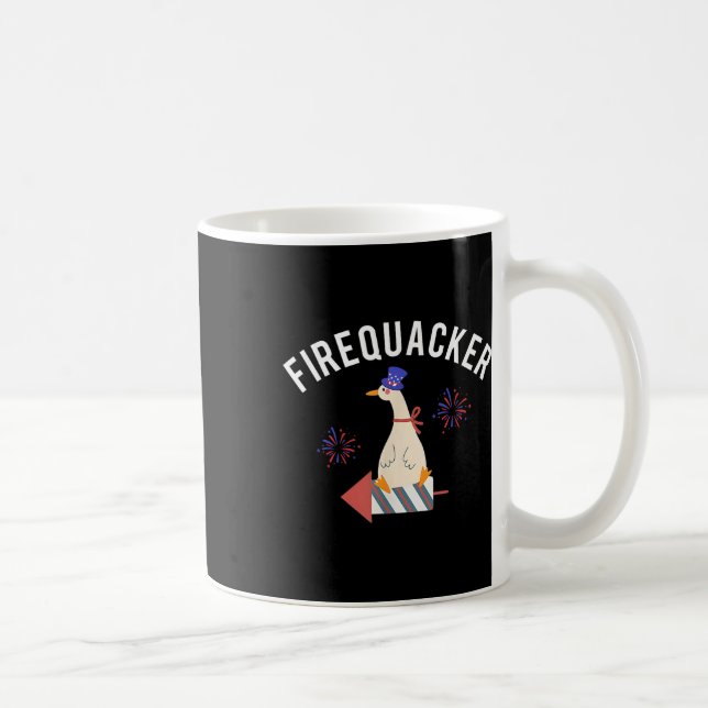 Firequacker Funny 4th Of July Patriotic Silly Goos Coffee Mug (Right)