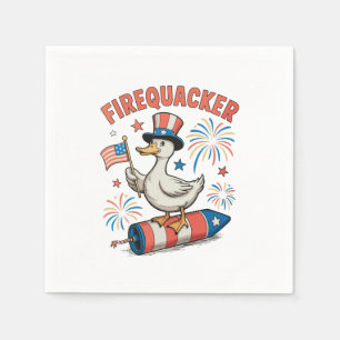Firequacker Patriotic Duck 4th Of July 250th Napkins