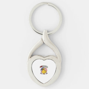 Firequacker Patriotic Duck Fireworks Vector Design Keychain