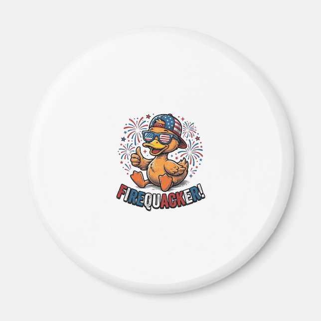 Firequacker Patriotic Duck Vintage Shirt Design_1 Magnet (Front)
