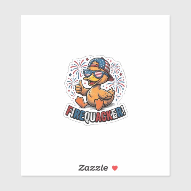 Firequacker Patriotic Duck Vintage Shirt Design_1 Sticker (Sheet)