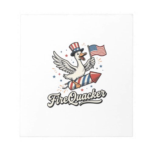 FireQuacker Patriotic Goose Vintage 4th of July De Notepad
