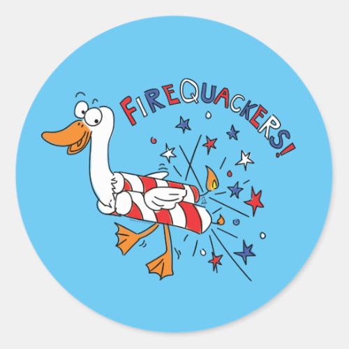 Firequackers 4th of July Duck Stickers