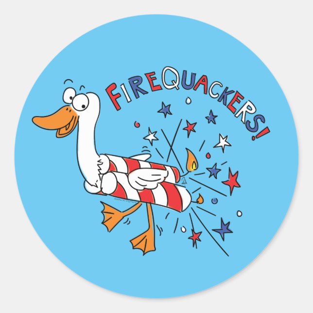 Firequackers 4th of July Duck Stickers (Front)