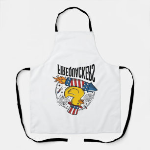 Firequackers Patriotic Duck Firework Shirt Design_ Apron