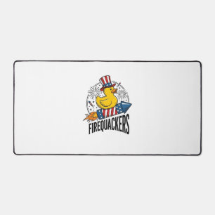 Firequackers Patriotic Duck Firework Shirt Design_ Desk Mat