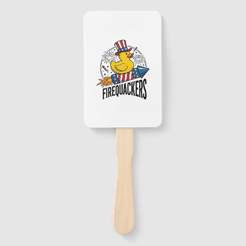 Firequackers Patriotic Duck Firework Shirt Design_ Hand Fan