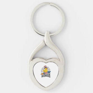 Firequackers Patriotic Duck Firework Shirt Design_ Keychain