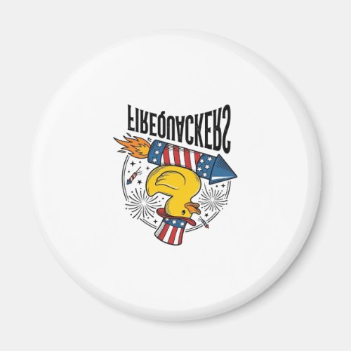 Firequackers Patriotic Duck Firework Shirt Design_ Magnet