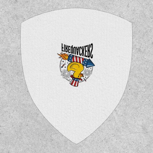 Firequackers Patriotic Duck Firework Shirt Design_ Patch
