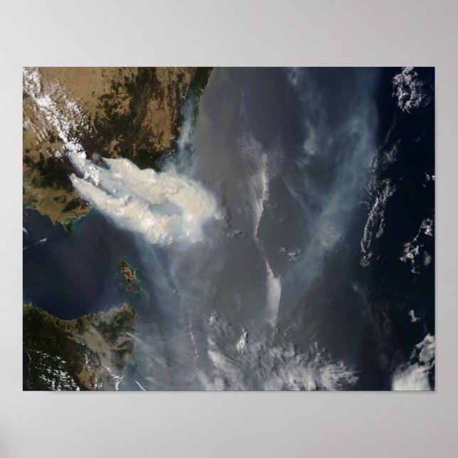 Fires and smoke in southeast Australia Poster (Front)
