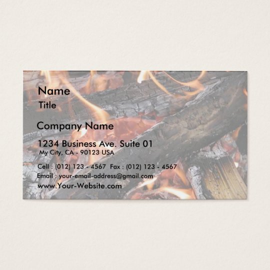 Fires Wood Flames Burning Business Card