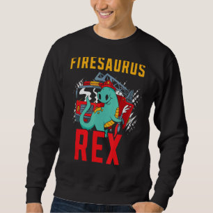 Firesaurus Rex Fireman Fire Rescue Firefighter Din Sweatshirt