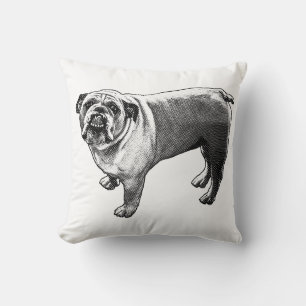 Fireside Bulldog Accent Throw Pillow