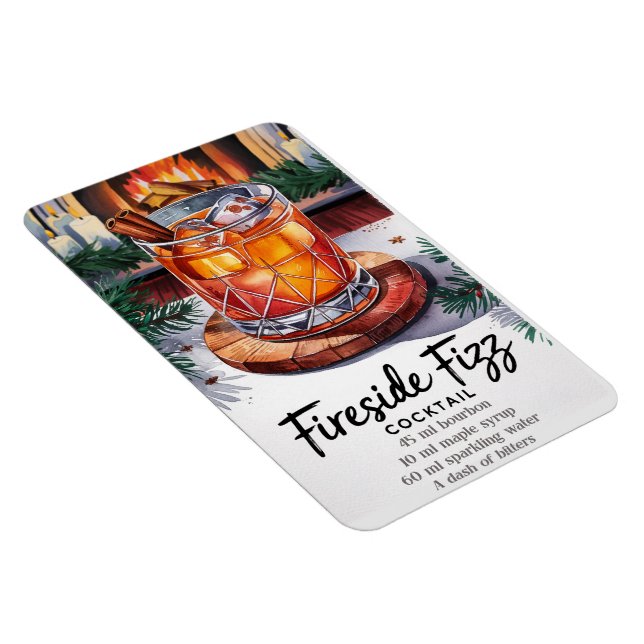 Fireside Fizz Holiday Cocktail Recipe Magnet (Right Side)