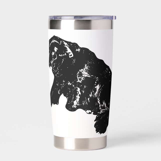 Fireside Retriever in Bold Holiday Lines Insulated Tumbler (Left)