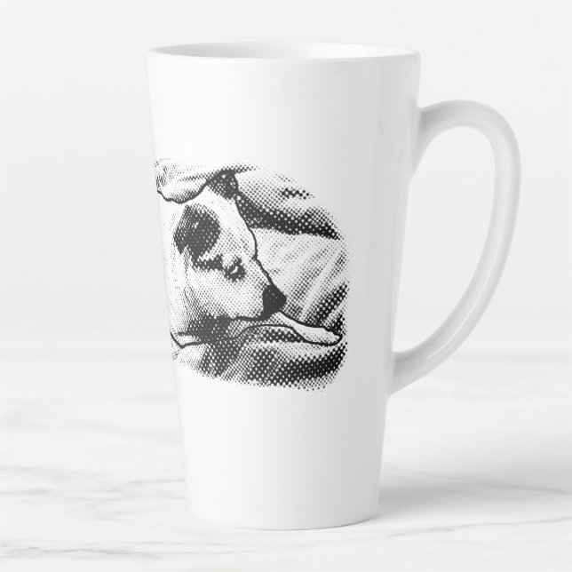 Fireside Terrier with Snow-Kissed Speckles Latte Mug (Right)