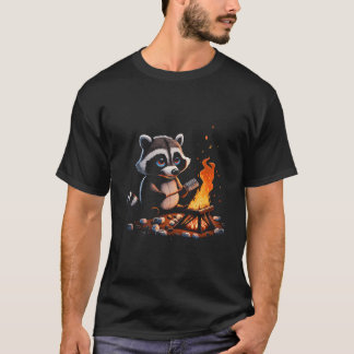 Fireside Whimsy Raccoon Toasting A Marshmallow T-Shirt