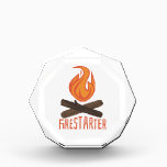 Firestarter Campfire Acrylic Award<br><div class="desc">When your down on your luck and you've lost all your dreams theres nothing like a campfire and can of beans.</div>