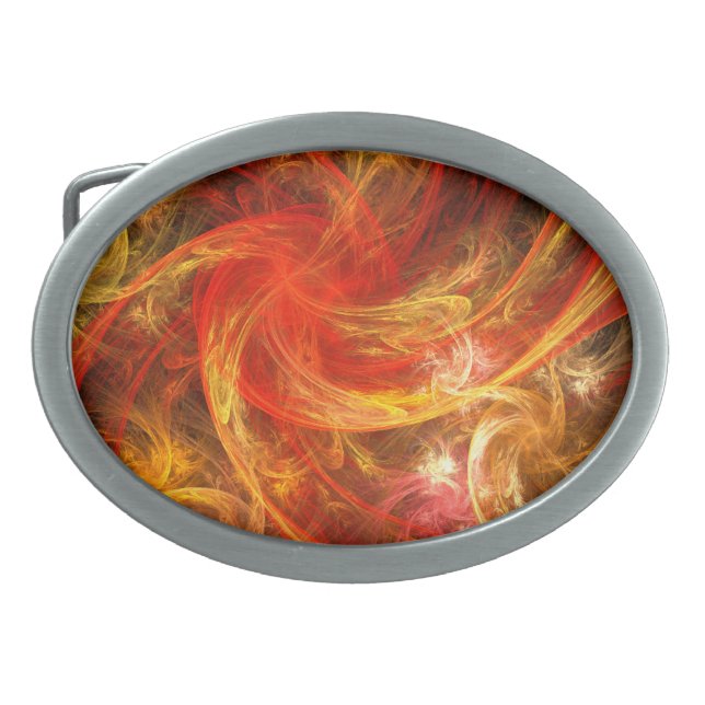Firestorm Abstract Art Belt Buckle (Front)