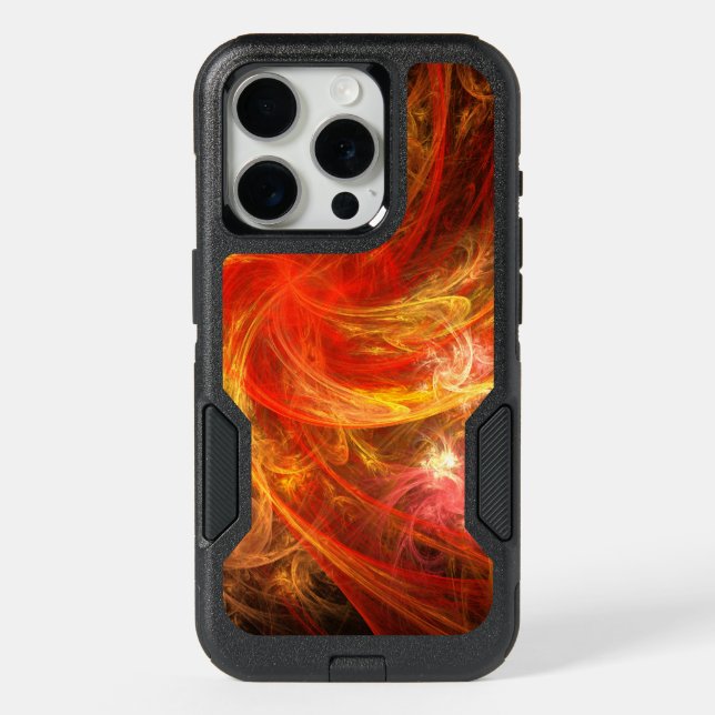 Firestorm Abstract Art iPhone 15 Pro Case (Back)