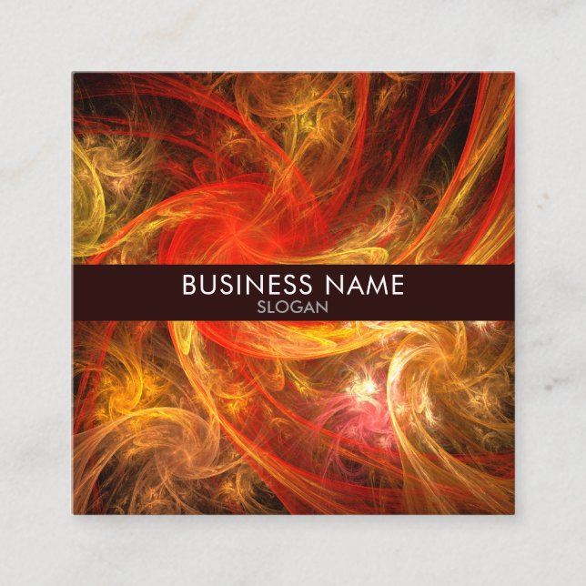 Firestorm Abstract Art Professional Square Business Card (Front)