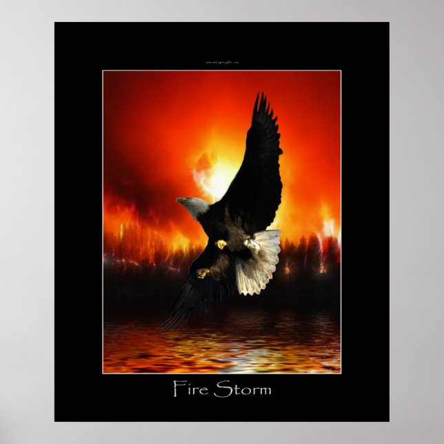 FIRESTORM Bald Eagle Art Poster (Front)