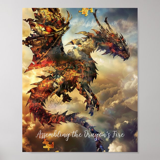 Firestorm Dragon Puzzle Poster (Front)