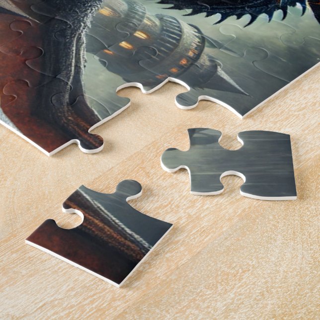 Firestorm Guardian: The Mythical Dragon's Wrath Jigsaw Puzzle (Side)