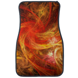 Firestorm Modern Abstract Art Red Gold Energy Car Floor Mat
