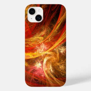Firestorm Modern Abstract Art Red Gold Energy Case-Mate iPhone 14 Plus Case