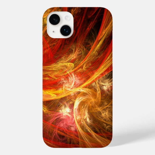 Firestorm Modern Abstract Art Red Gold Energy Case-Mate iPhone Case (Back)