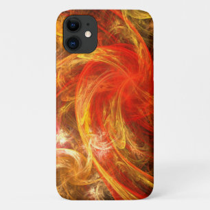 Firestorm Modern Abstract Art Red Gold Energy iPhone 11 Case